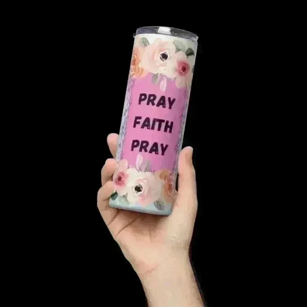 Pray /faith 20 oz tumbler with straw